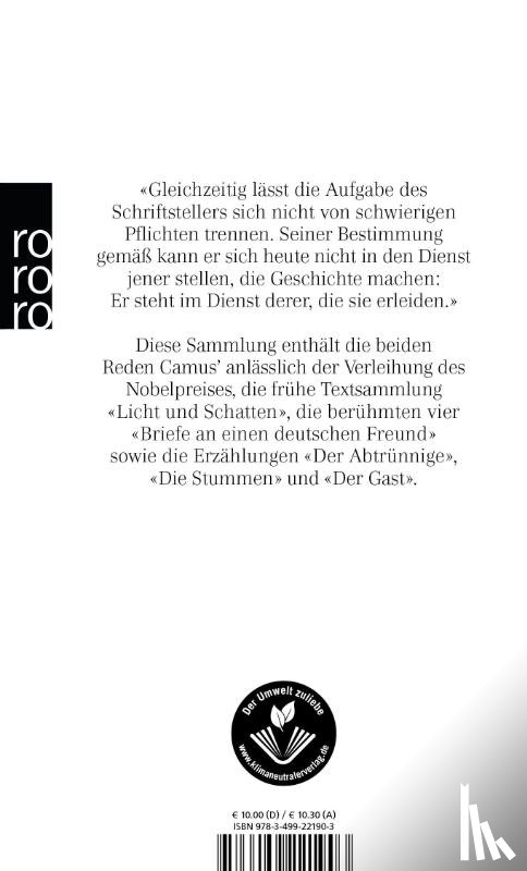 Camus, Albert - Kleine Prosa