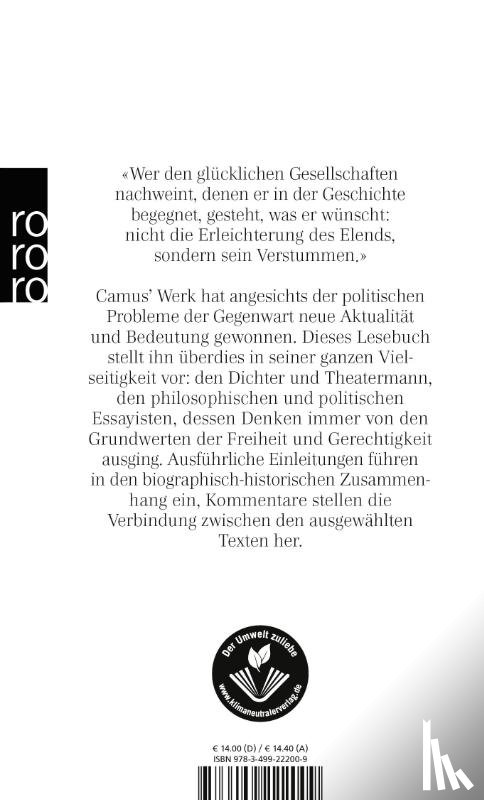 Camus, Albert - Unter dem Zeichen der Freiheit