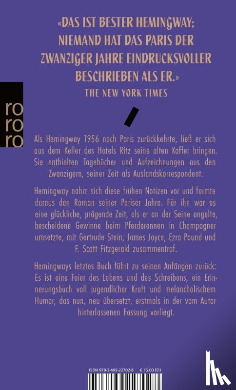 Hemingway, Ernest - Paris, ein Fest furs Leben