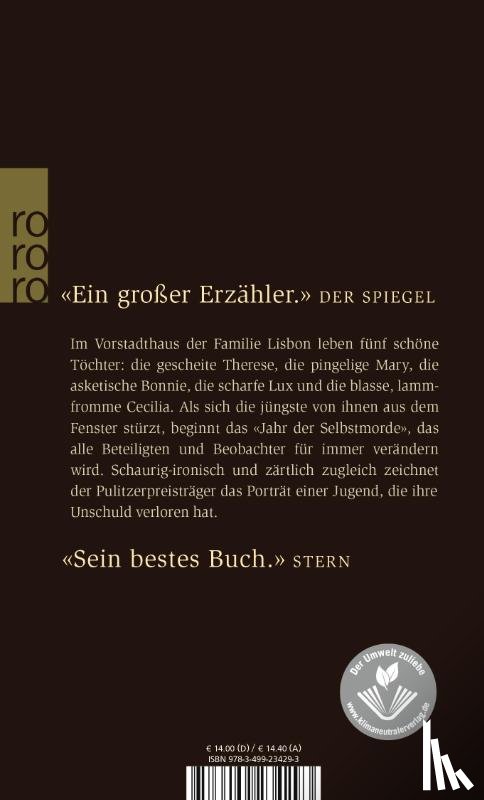 Eugenides, Jeffrey - Die Selbstmord-Schwestern