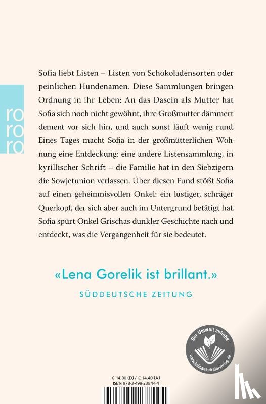 Gorelik, Lena - Die Listensammlerin