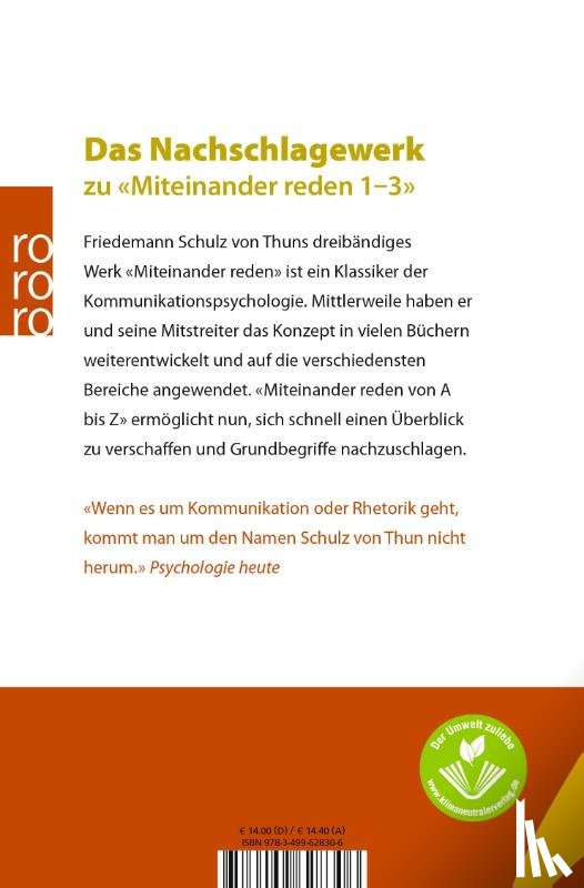 Schulz von Thun, Friedemann, Zach, Kathrin, Zoller, Karen - Miteinander reden von A bis Z