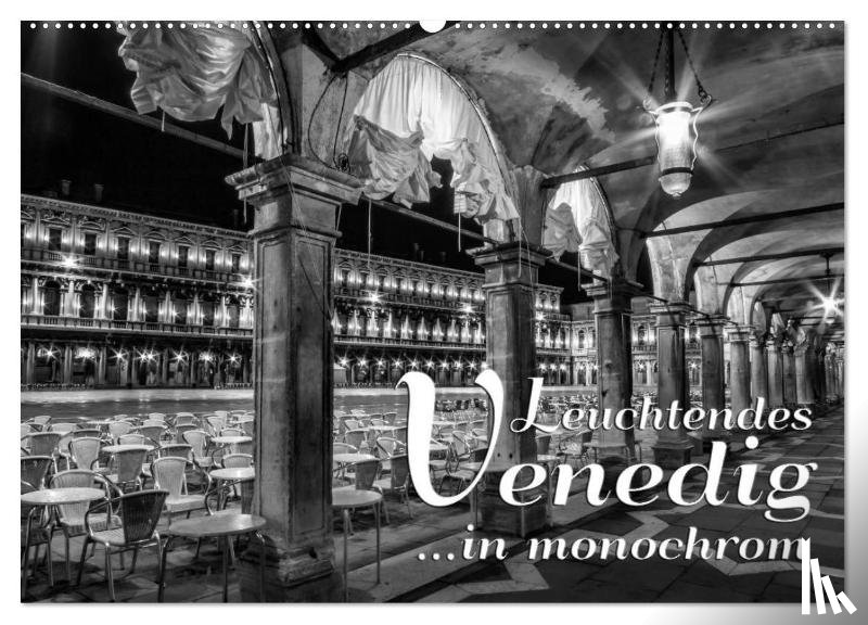 Viola, Melanie - Leuchtendes Venedig ...in monochrom (Wandkalender 2026 DIN A2 quer), CALVENDO Monatskalender