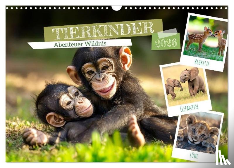 Viola, Melanie - TIERKINDER Abenteuer Wildnis (Wandkalender 2026 DIN A3 quer), CALVENDO Monatskalender