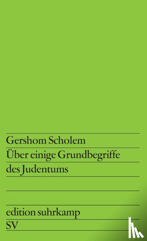 Scholem, Gershom - Über einige Grundbegriffe des Judentums