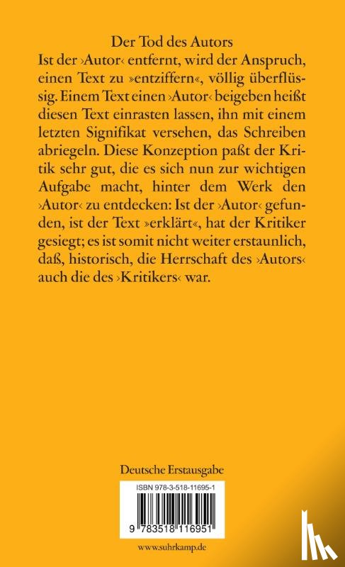 Barthes, Roland - Das Rauschen der Sprache