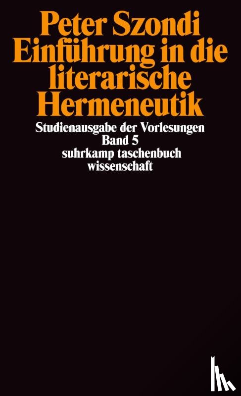 Szondi, Peter - Einführung in die literarische Hermeneutik