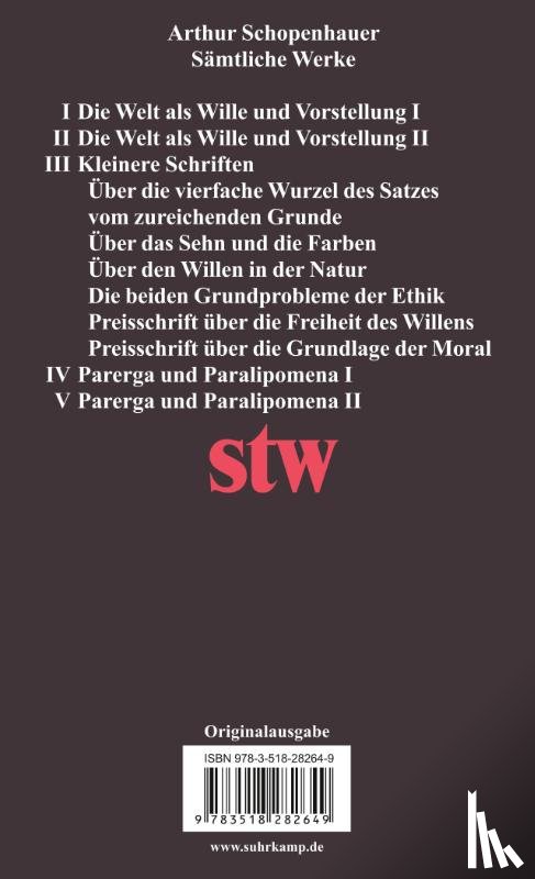 Schopenhauer, Arthur - Parerga und Paralipomena I. Kleine philosophische Schriften
