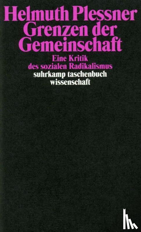 Plessner, Helmuth - Grenzen der Gemeinschaft