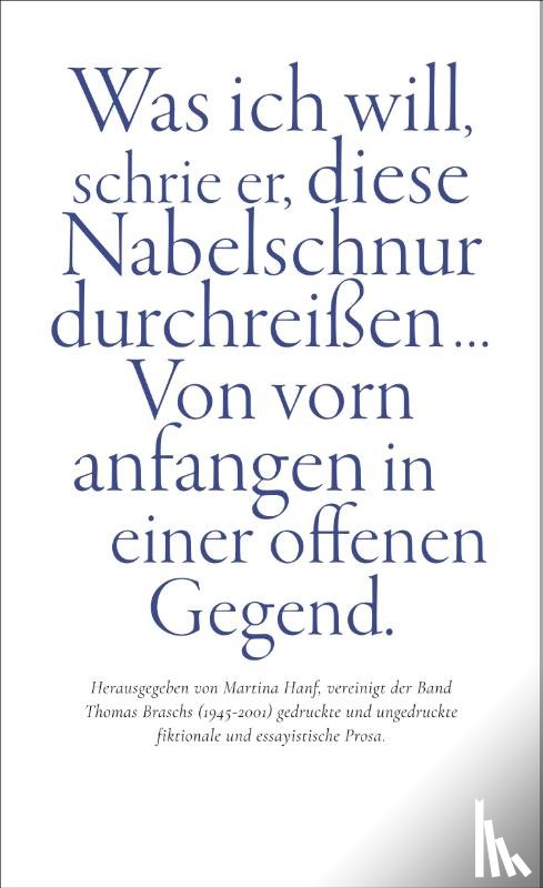 Brasch, Thomas - 'Du mußt gegen den Wind laufen'