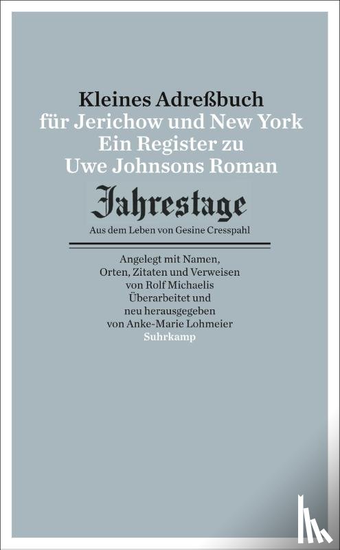  - Kleines Adressbuch für Jerichow und New York