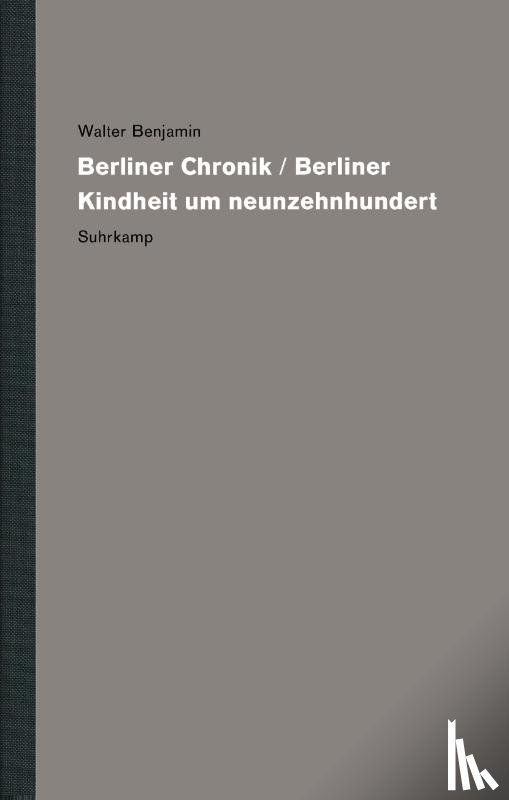 Benjamin, Walter - Werke und Nachlaß. Kritische Gesamtausgabe