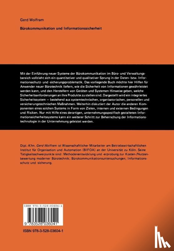Gerd Wolfram - Burokommunikation Und Informationssicherheit