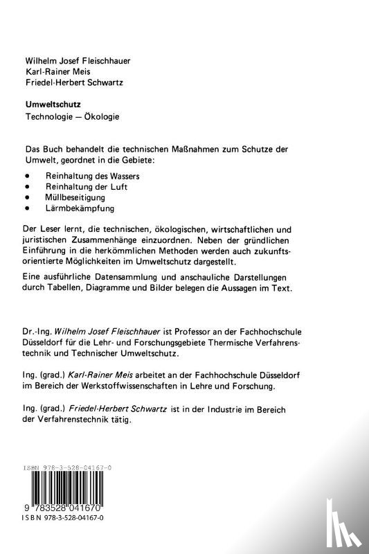 Fleischhauer, Wilhelm-Josef - Umweltschutz