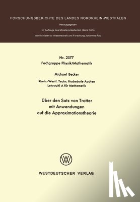 Becker, Michael - Über den Satz von Trotter mit Anwendungen auf die Approximationstheorie