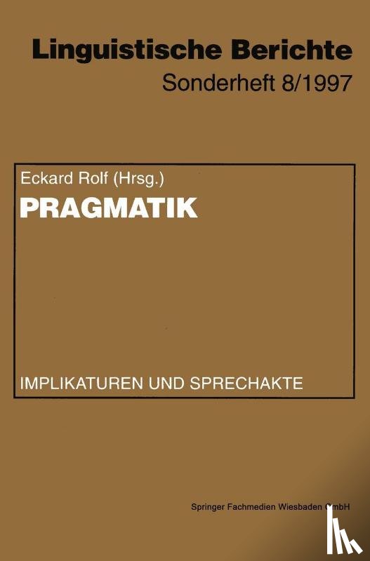Eckard Rolf - Pragmatik