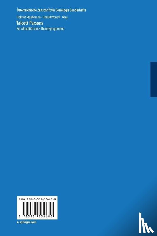 Helmut Staubmann, Harald Wenzel - Talcott Parsons