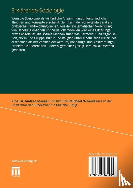 Andrea Maurer, Michael Schmid - Erklarende Soziologie