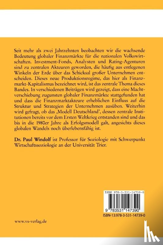 Paul Windolf - Finanzmarkt-Kapitalismus