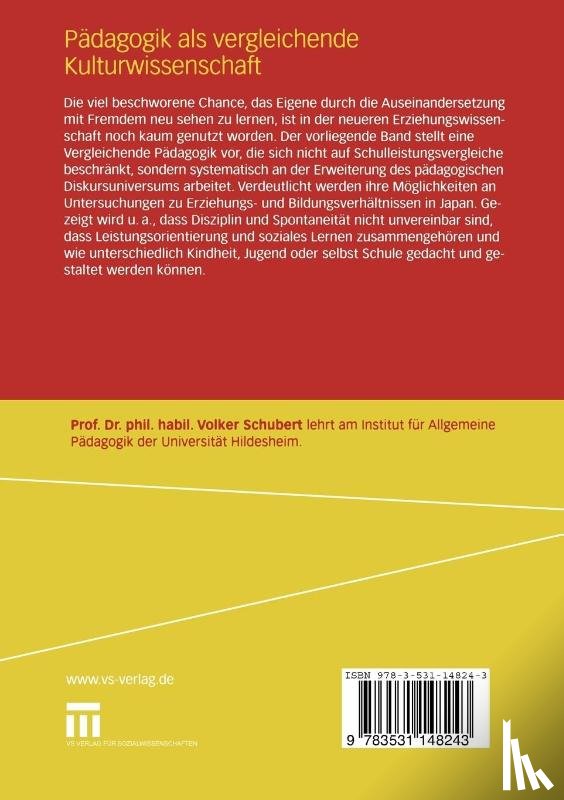 Volker Schubert - Padagogik als Vergleichende Kulturwissenschaft