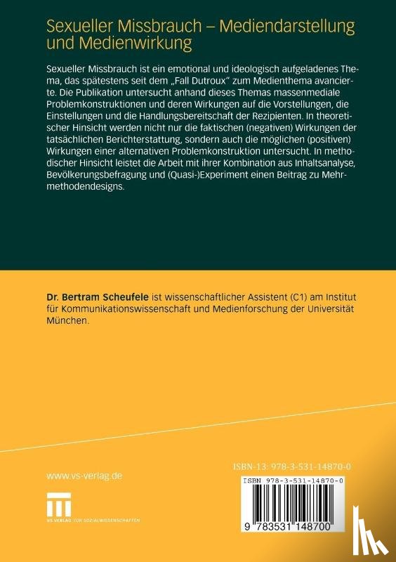Bertram Scheufele - Sexueller Missbrauch - Mediendarstellung und Medienwirkung