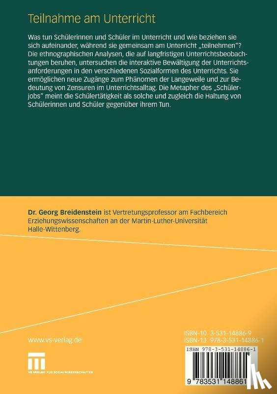 Georg Breidenstein - Teilnahme Am Unterricht