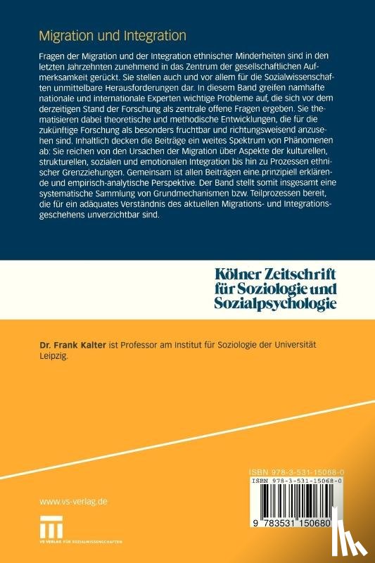 Frank Kalter - Migration Und Integration