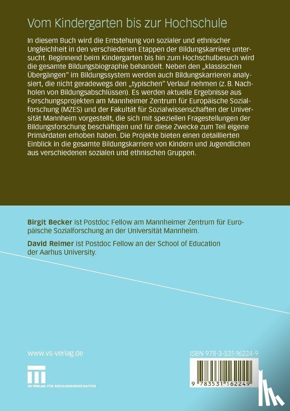 Birgit Becker, David Reimer - Vom Kindergarten Bis Zur Hochschule