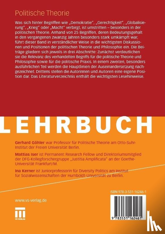 Gerhard Goehler, Mattias Iser, Ina Kerner - Politische Theorie