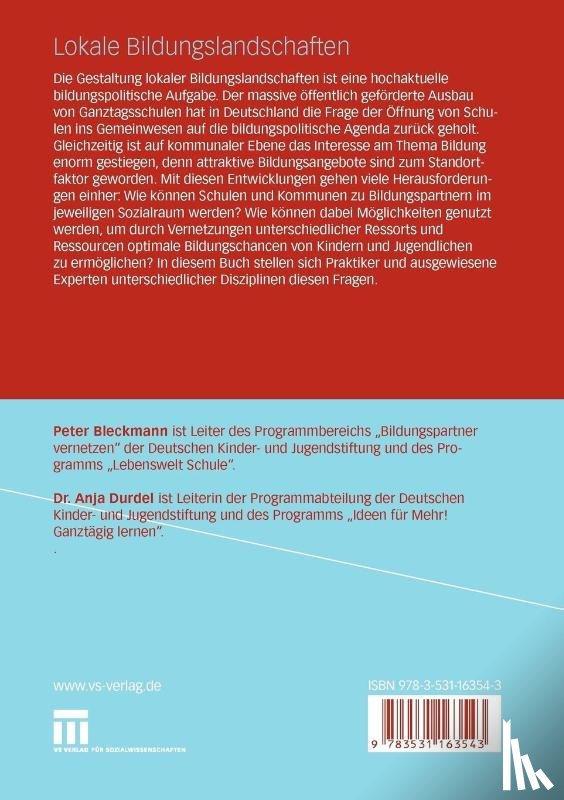 Peter Bleckmann, Anja Durdel - Lokale Bildungslandschaften