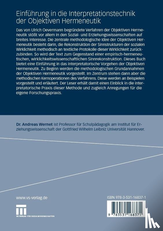 Wernet, Andreas - Einfuhrung in Die Interpretationstechnik Der Objektiven Hermeneutik
