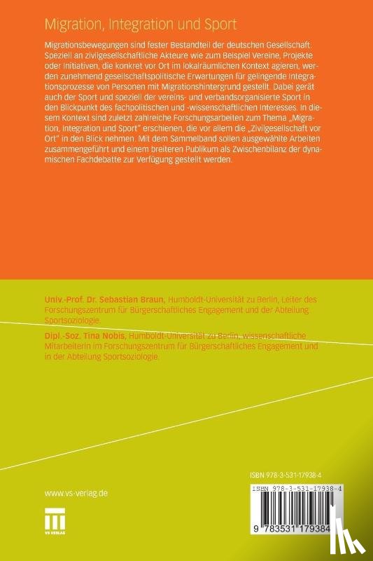 Sebastian Braun, Tina Nobis - Migration, Integration Und Sport