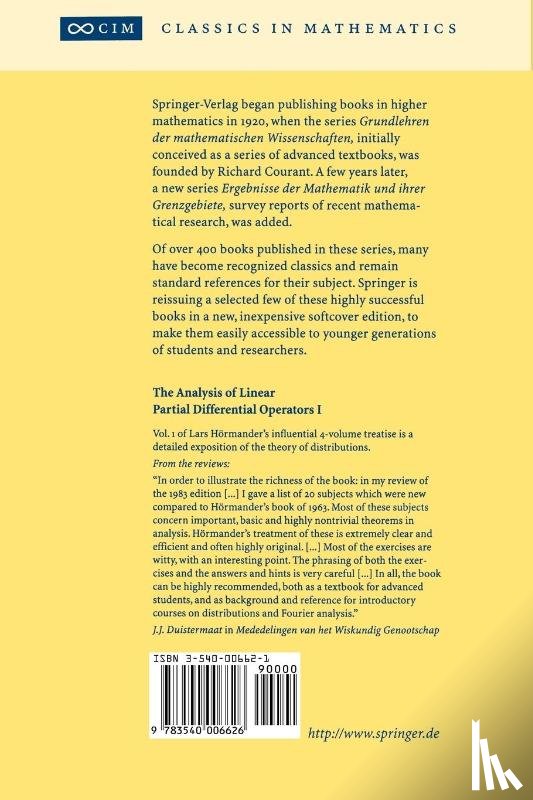 Lars Hoermander - The Analysis of Linear Partial Differential Operators I