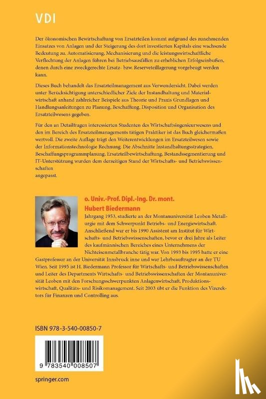 Biedermann, Hubert - Ersatzteilmanagement
