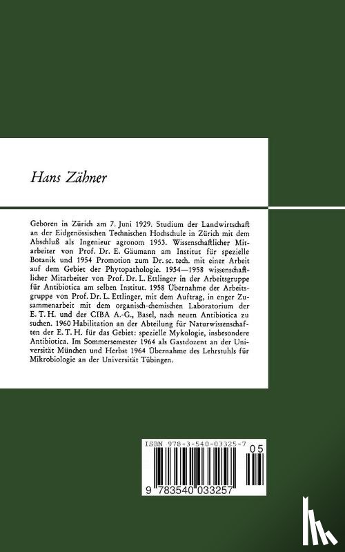 H Zahner - Biologie Der Antibiotica