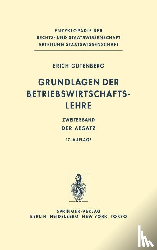 Erich Gutenberg - Grundlagen Der Betriebwirtschaftslehre