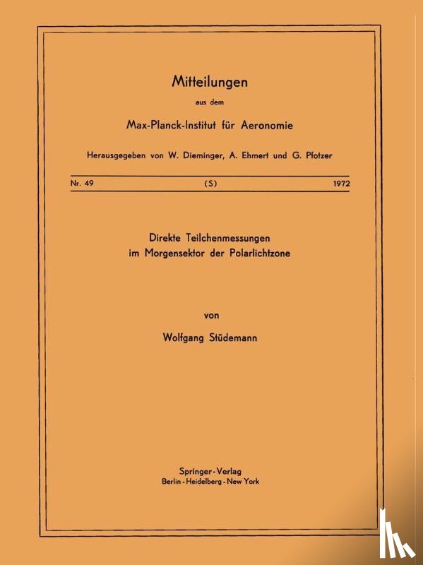 Stüdemann, W. - Direkte Teilchenmessungen im Morgensektor der Polarlichtzone