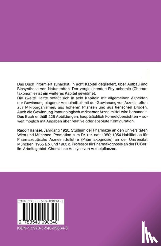 Rudolf Hansel - Pharmazeutische Biologie