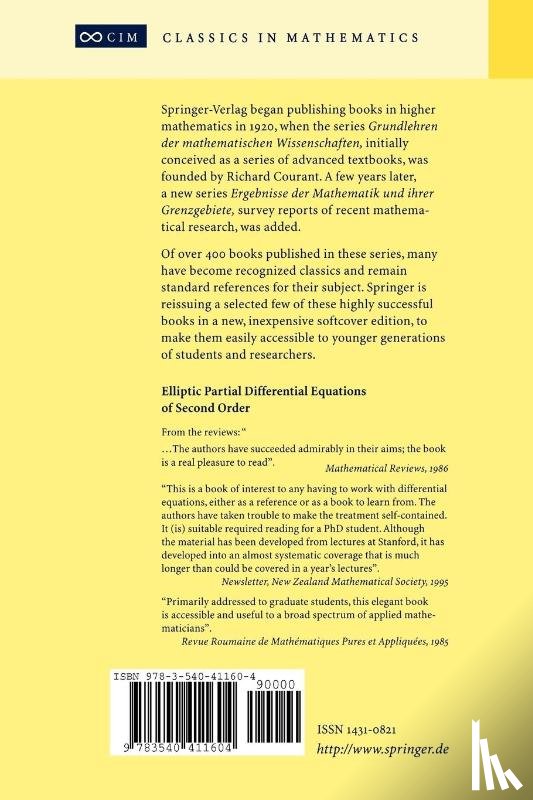 Gilbarg, David, Trudinger, Neil S. - Elliptic Partial Differential Equations of Second Order
