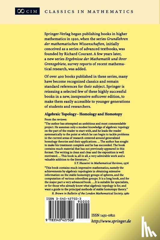Switzer, Robert M. - Algebraic Topology - Homotopy and Homology