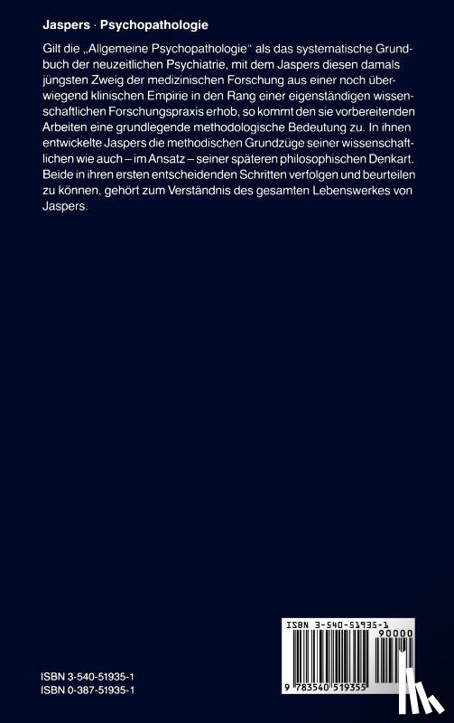 Jaspers, Karl - Gesammelte Schriften zur Psychopathologie