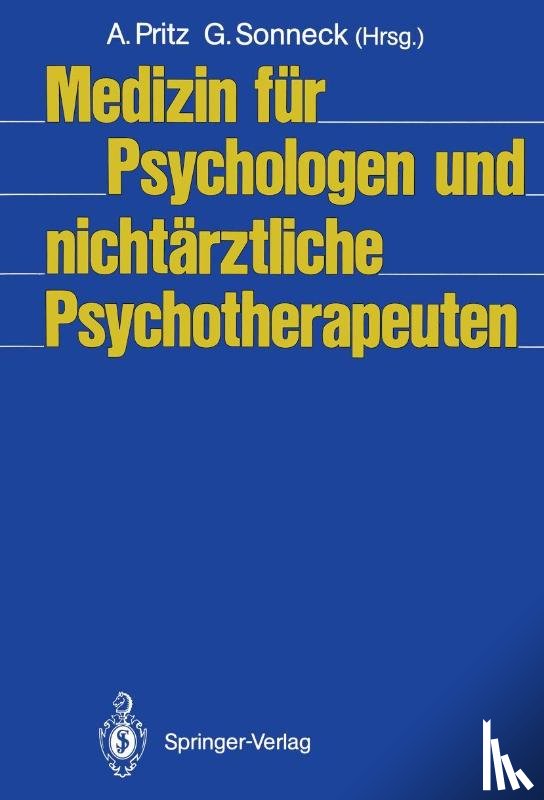 Alfred Pritz, Gernot Sonneck - Medizin Fur Psychologen Und Nichtarztliche Psychotherapeuten