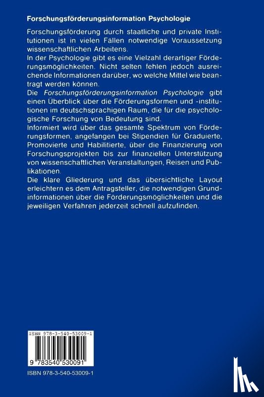 Angelika Albert, Ralf Burgy - Forschungsforderungsinformation Psychologie