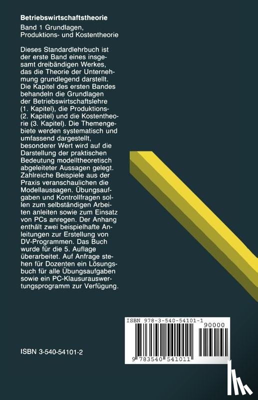 Walther Busse Von Colbe, Gert Lassmann - Betriebswirtschaftstheorie