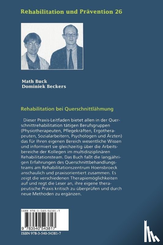 Math Buck, Dominiek Beckers - Rehabilitation bei Querschnittlahmung