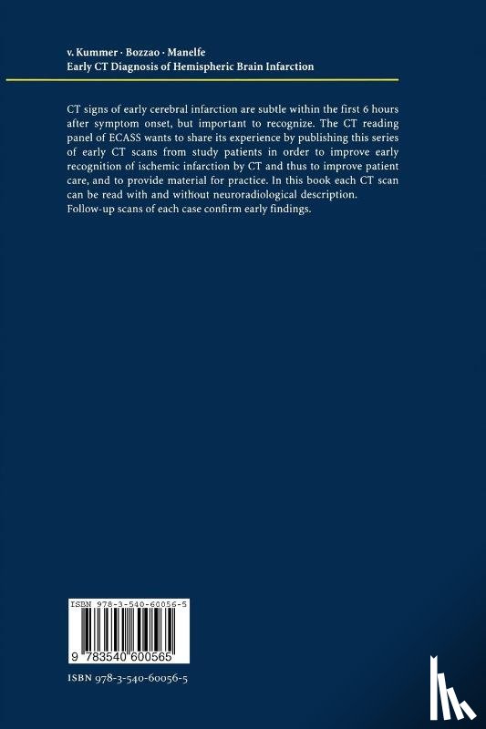 Rudiger v. Kummer, Luigi Bozzao, Claude Manelfe - Early CT Diagnosis of Hemispheric Brain Infarction