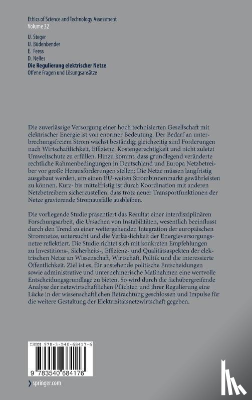 Steger, Ulrich, Budenbender, Ulrich, Feess, Eberhard, Nelles, Dieter - Die Regulierung elektrischer Netze
