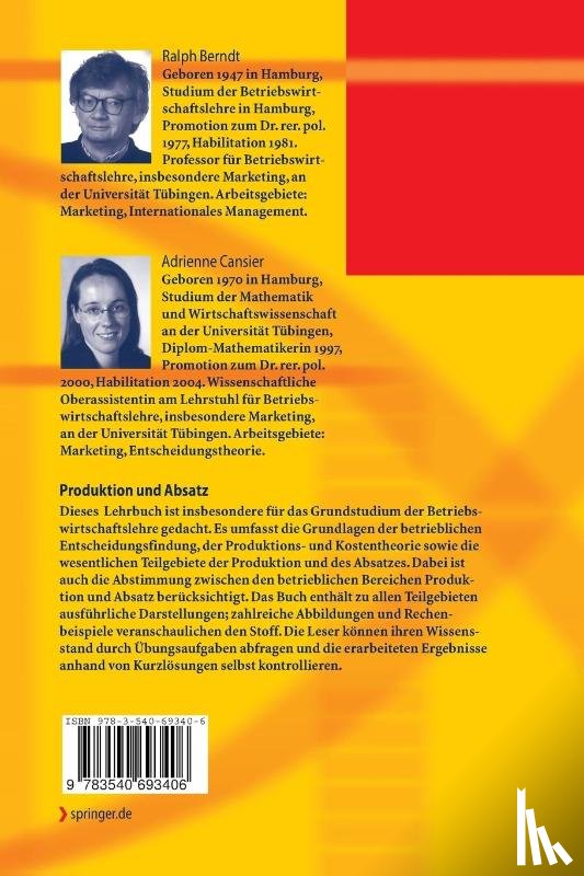 Ralph Berndt, Adrienne Cansier - Produktion Und Absatz