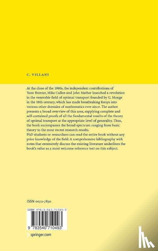 Villani, Cedric - Optimal Transport