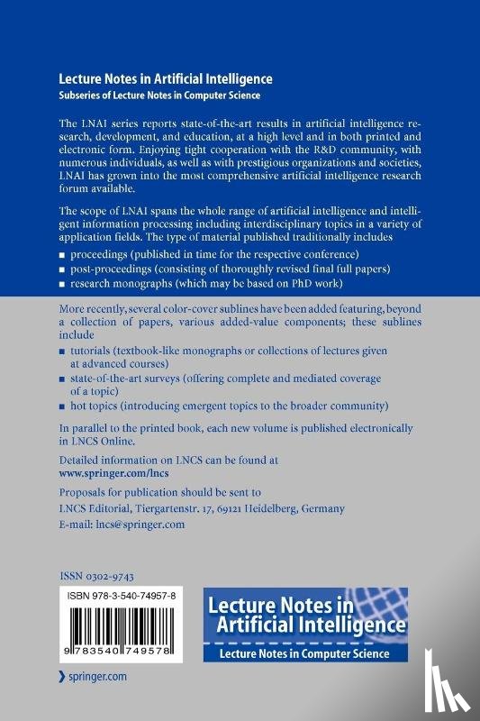  - Machine Learning: ECML 2007